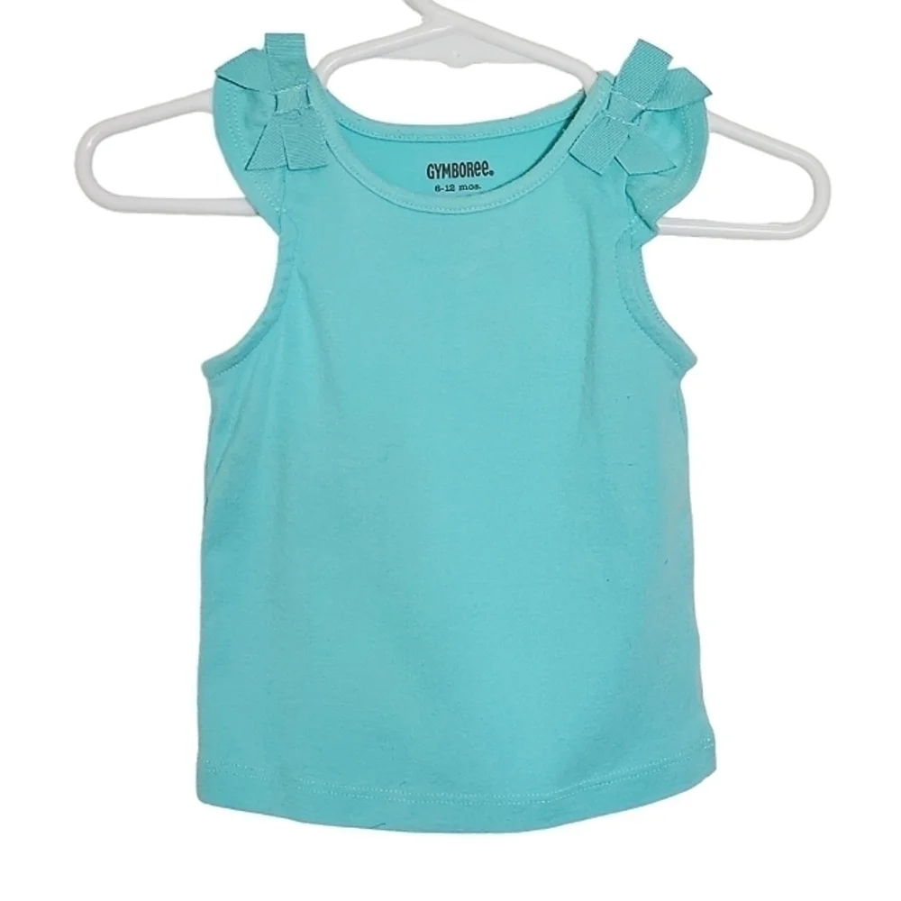 K1297 * Gymboree Ruffled Straps Tank Turquoise Size 6/12M